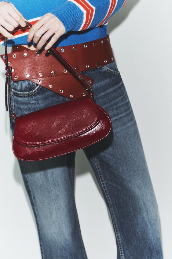 FLAP SHOULDER BAG - Red by Zara - Image 0
