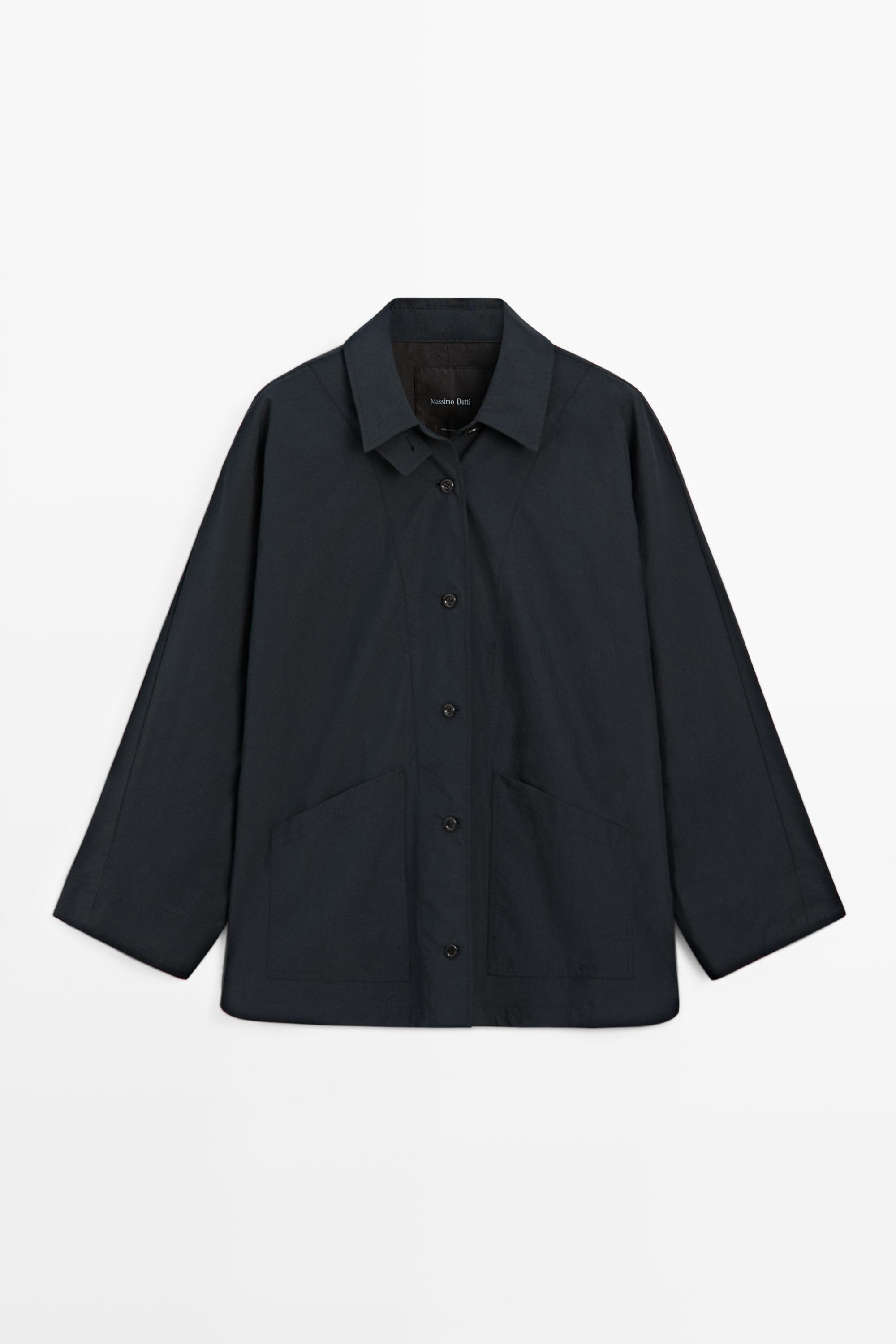 Veste-cape col patte boutonnée
