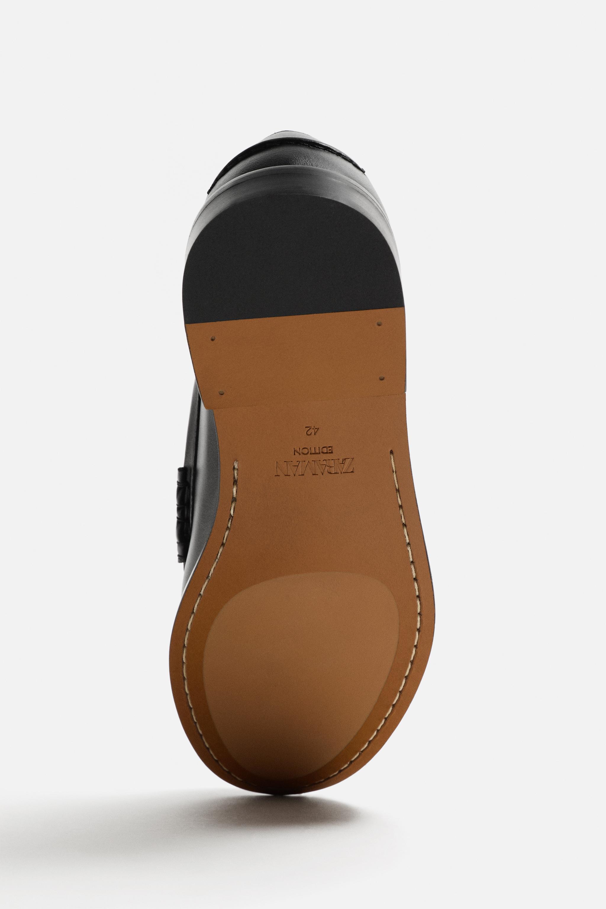METAL TRIM LEATHER LOAFERS - Black | ZARA United States