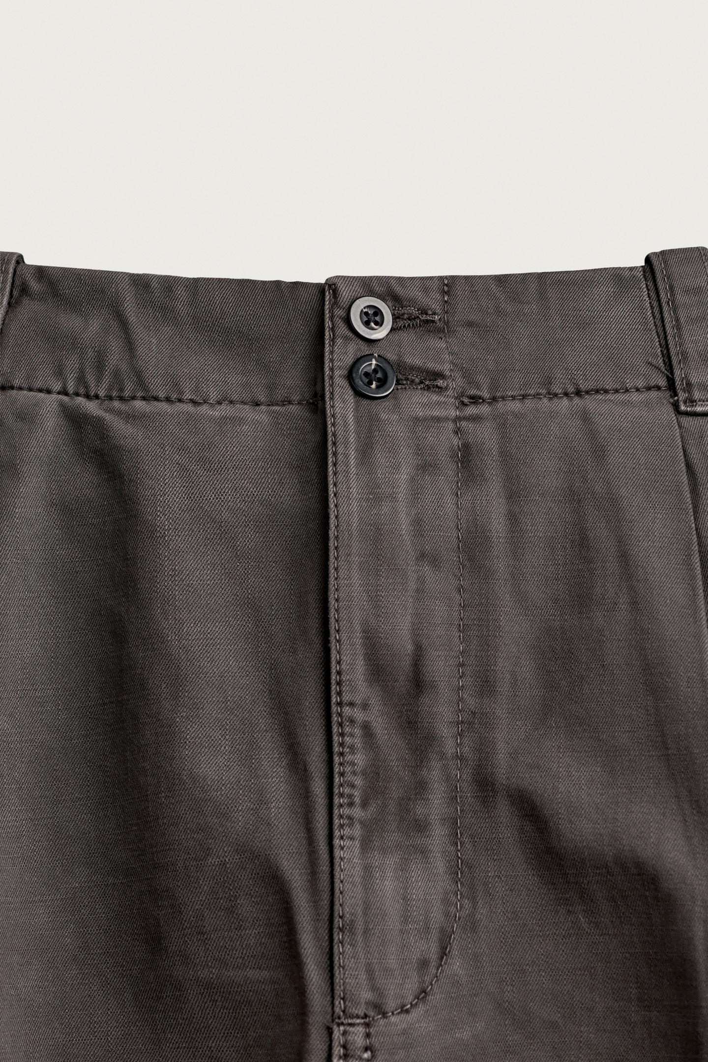 Мужские брюки Zara Wide-Fit Chino, цвет: Коричневый — фото 8