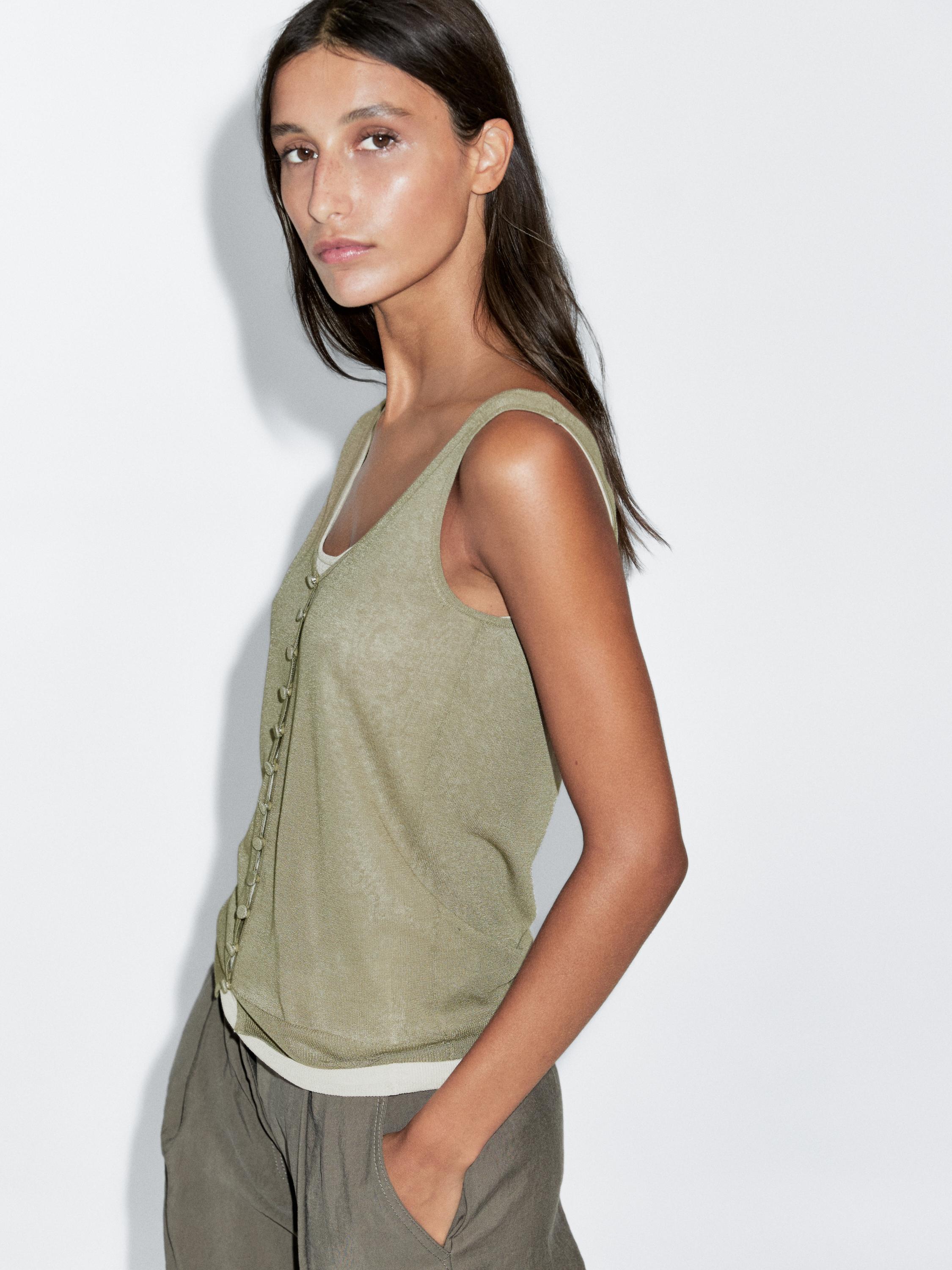 Top en maille superposé avec boutons