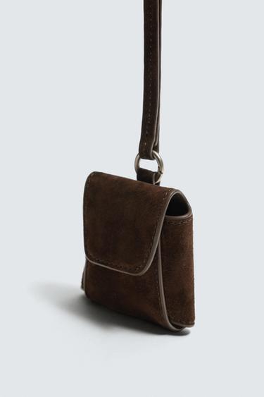 LEATHER EARPHONE HOLDER WITH PENDANT - Brown by Zara - Image 4