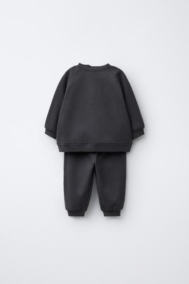 CONJUNTO SUDADERA Y PANTALÓN JOGGER BÁSICO - Plomo oscuro de Zara