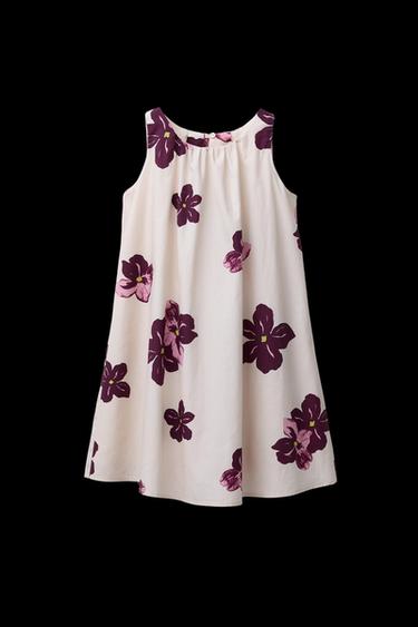 KLEID MIT BLUMENMUSTER - Aubergine von Zara - Bild 0