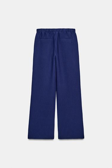 PANTALON STYLE PYJAMA STRUCTURÉ ZW COLLECTION - Bleu marine de Zara - Image 5