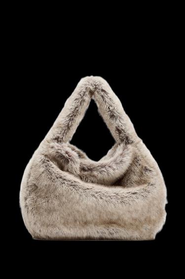 MAXI SACA EFECTO PELO - Gris Topo de Zara - Imagen 0