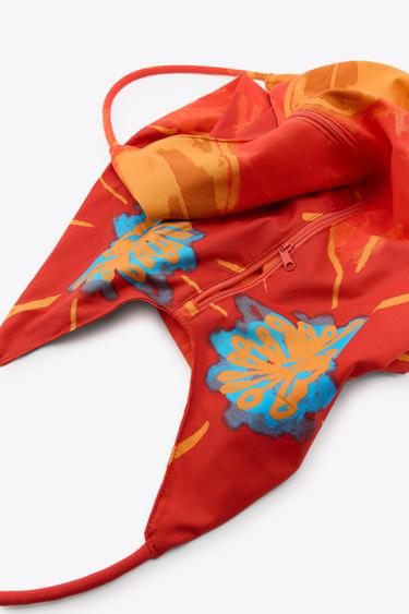 FLORAL PRINT COTTON MAXI BAG - Red by Zara - Image 3