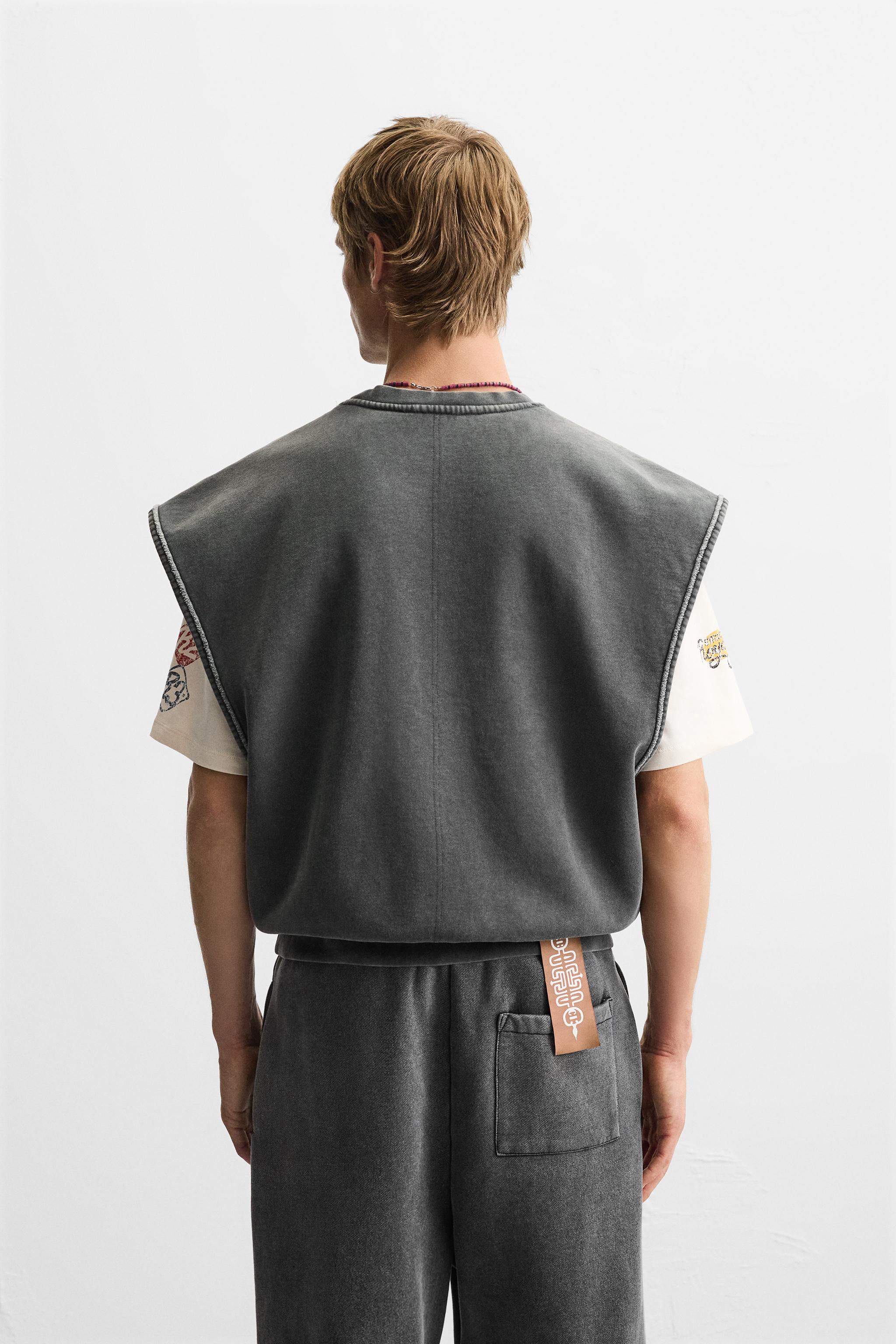 安心★関税込み★ZARA★IRREGULAR FINISH FLEECE GILET WASHED FLEECE GILET - Dark anthracite | ZARA Australia