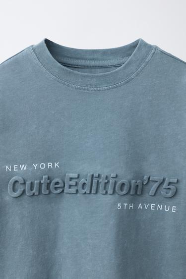 T-SHIRT IMPRIMÉ EN RELIEF - Gris anthracite de Zara - Image 2