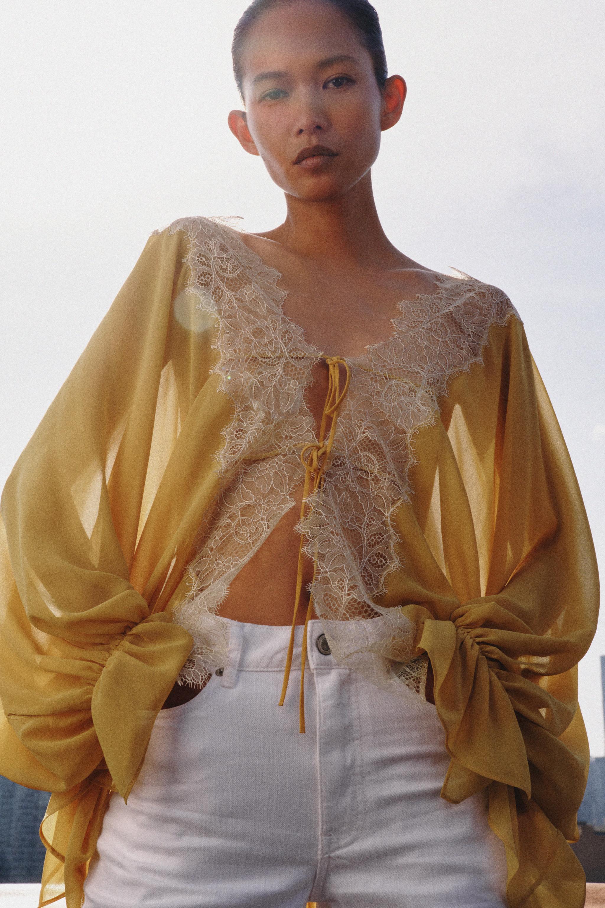 ZW COLLECTION COMBINATION LACE BLOUSE