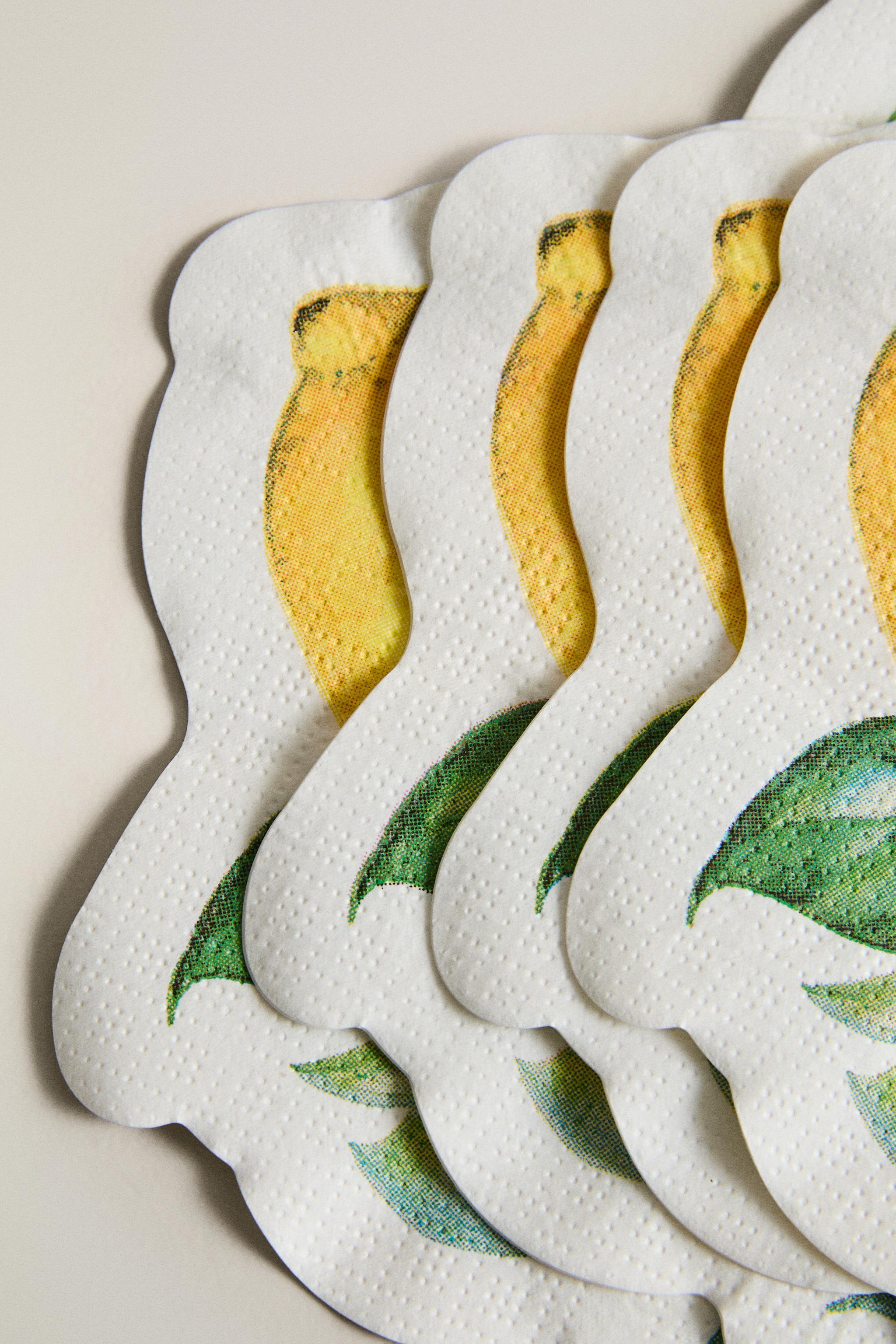 LOT DE 20 SERVIETTES EN PAPIER CITRONS