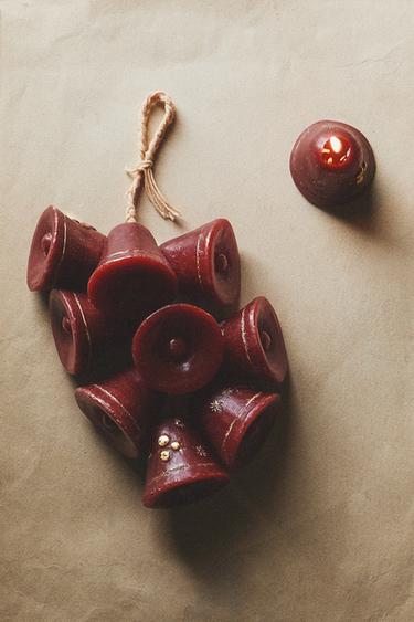 PACK OF CHRISTMAS BELL CASCADE CANDLES (PACK OF 10) - Red by Zara - Image 4