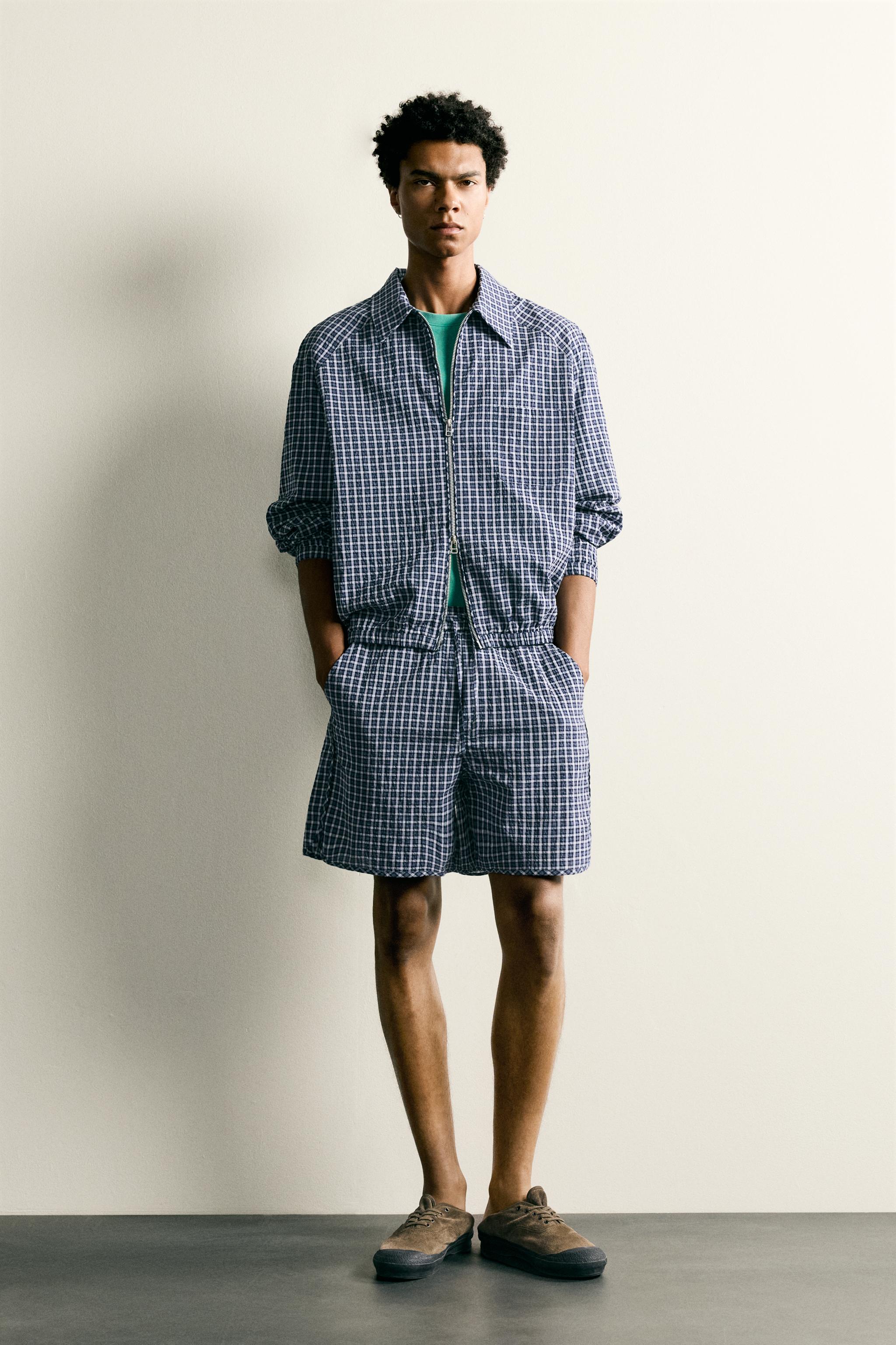 TEXTURED CHECK SHORTS