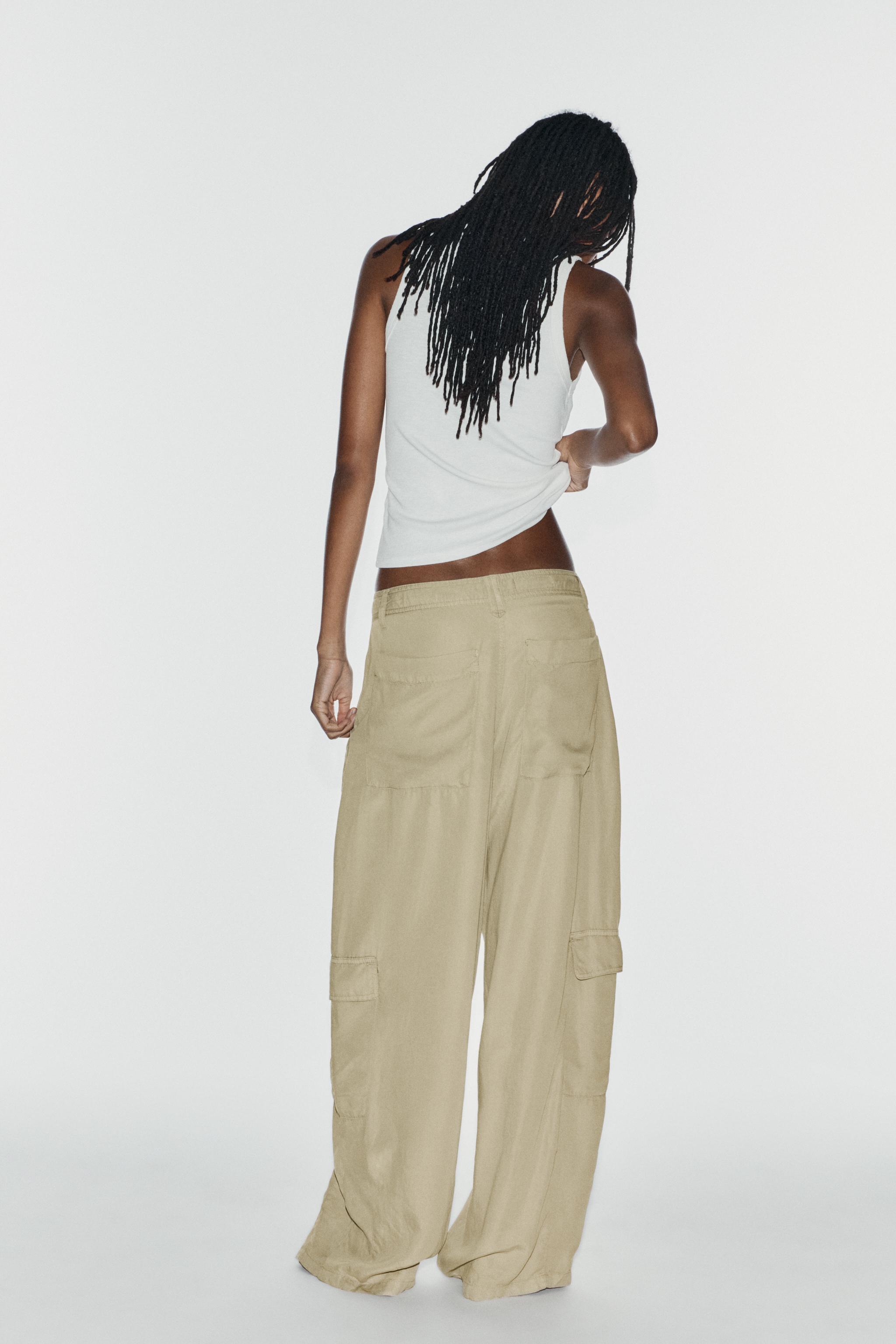Женские брюки Zara FLUID OVERSIZED CARGO PANTS — фото 6