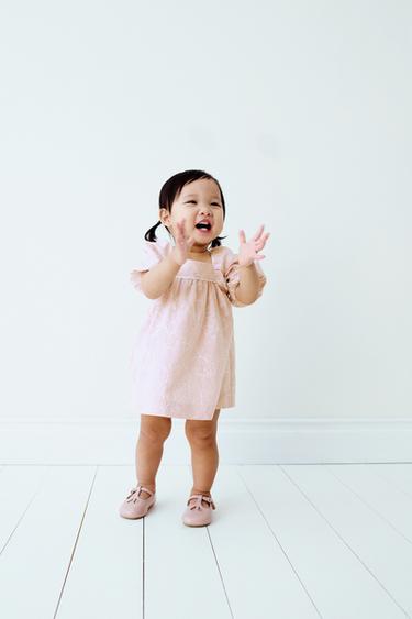 EMBROIDERED LACE SHIRT AND BRIEFS SET - Pastel pink by Zara