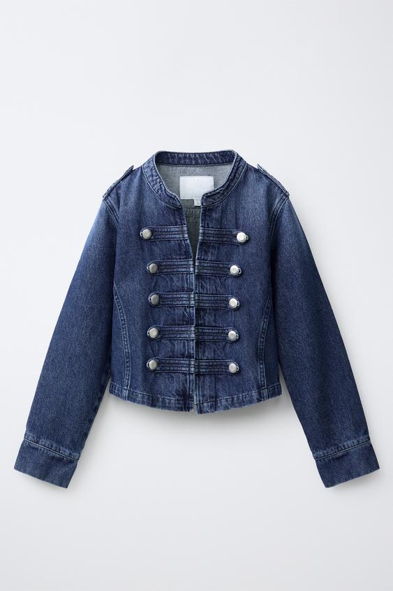 CHAQUETA DENIM ALAMARES - Azul de Zara - Imagen 0