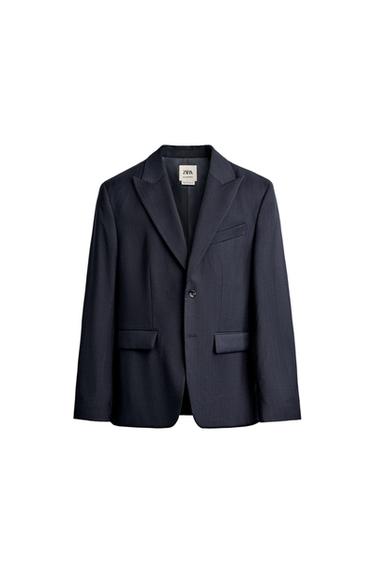 BLAZER REGULAR FIT TRAJE RAYA DIPLOMÁTICA 100% LANA - Marino de Zara