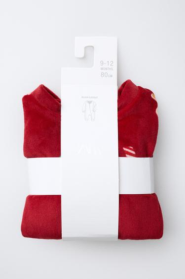 GRENOUILLÈRE EN VELOURS À ARBRES ET BISCUITS - Rouge de Zara - Image 4