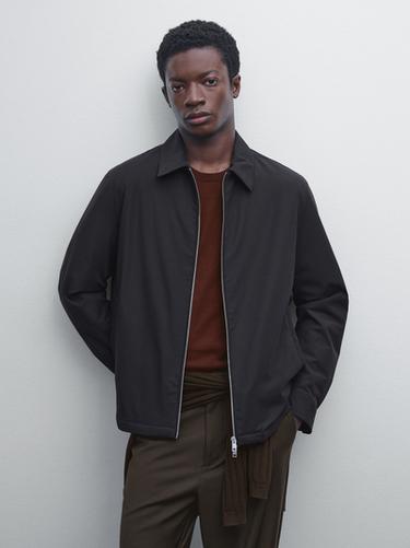 Zara Lightweight water-repellent jacket - Navy blue
