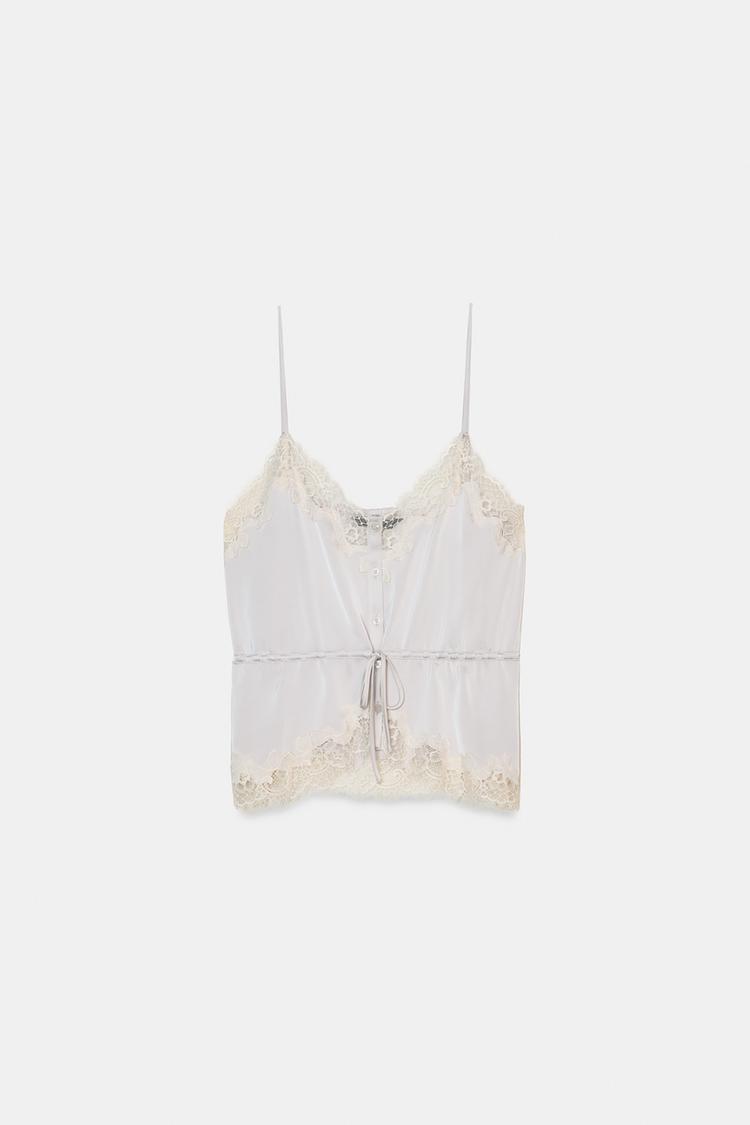 SATIN LACE TOP