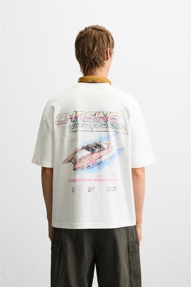 WASHED PRINT T-SHIRT - Oyster-white by Zara - Image 2