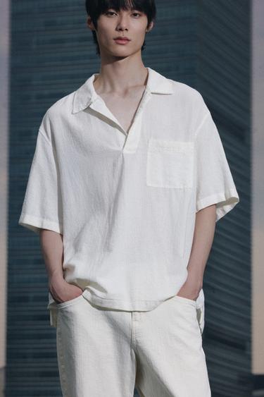 JACQUARD POLO SHIRT - Oyster-white by Zara