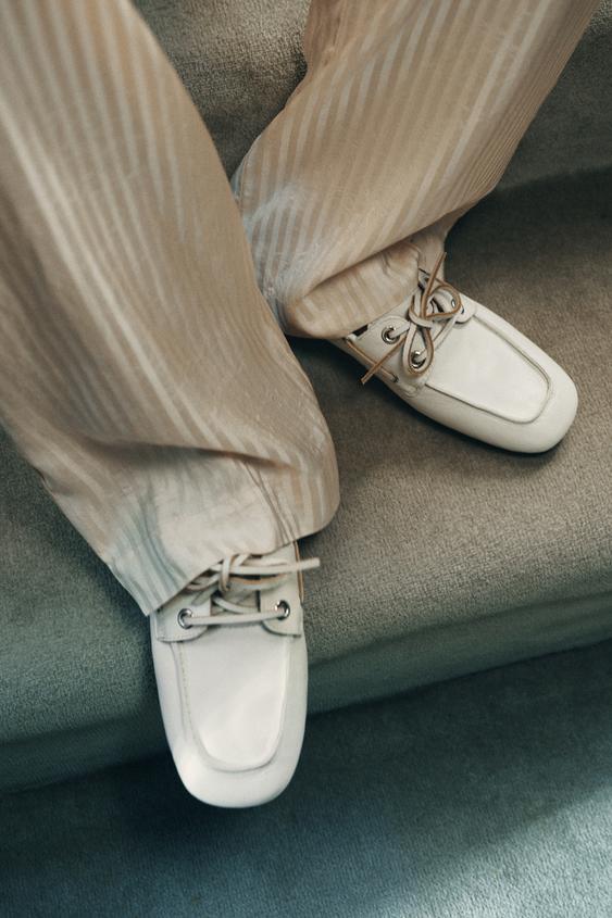 LEATHER LOAFERS WITH EYELETS