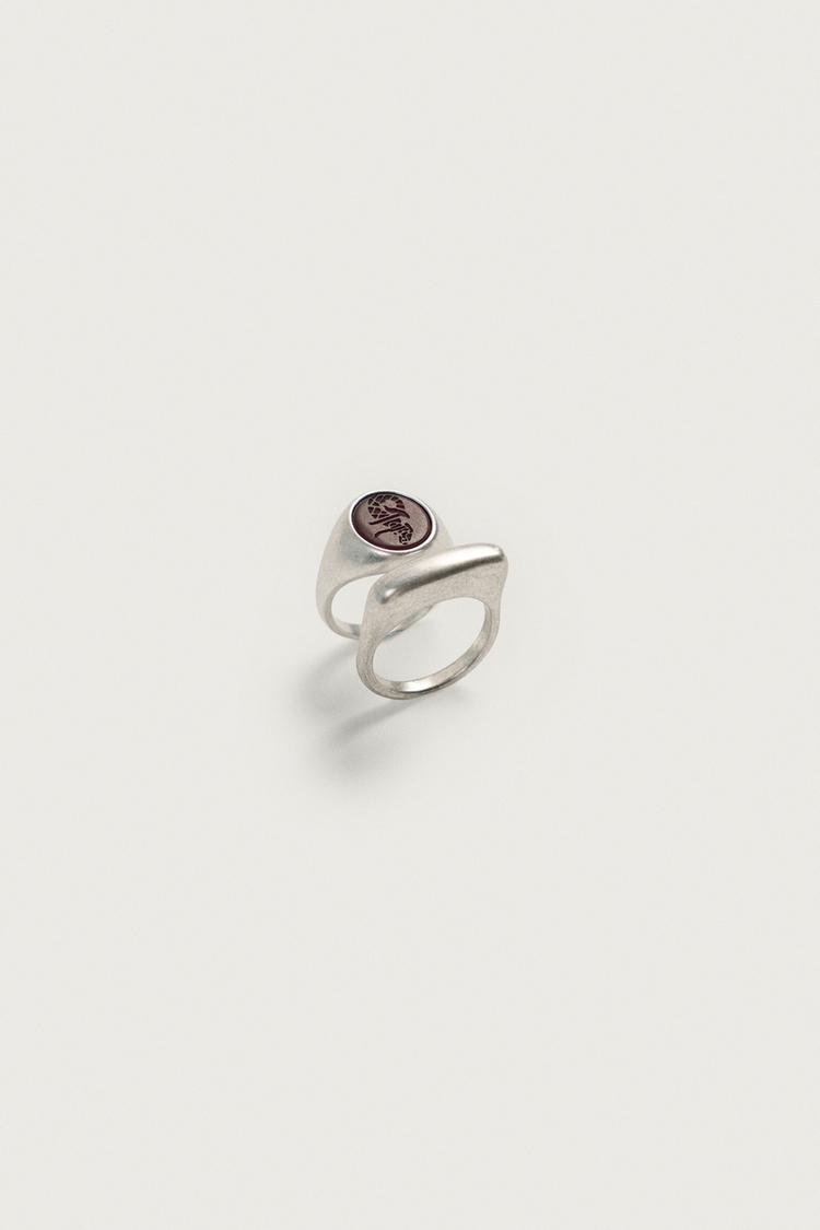 Paquete de 2 anillos de metal combinados 5