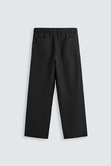 RELAXED FIT FLOWING TROUSERS - Black by Zara - Image 7