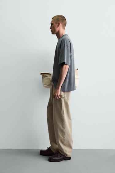 T-SHIRT DÉLAVÉ À IMPRIMÉS EN CONTRASTE - Gris clair de Zara - Image 3