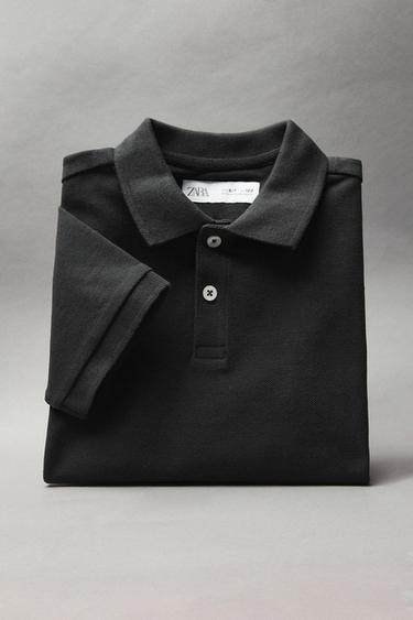 BASIC-POLOSHIRT AUS PIKEE - Schwarz von Zara