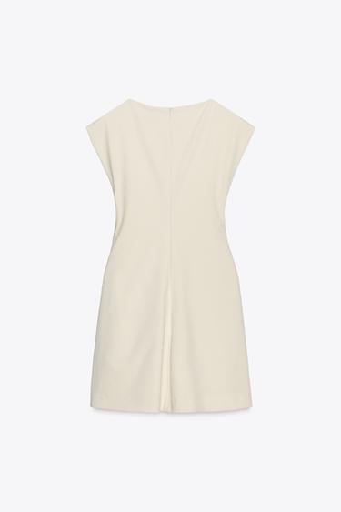 SHORT DRESS WITH DRAPED FABRIC - Vanilla by Zara - Image 4