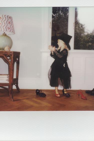 Zara LACE TULLE WITCH COSTUME DRESS - Black