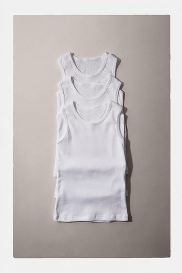 2-6 ANS/ LOT TROIS T-SHIRTS SANS MANCHES BASIQUES - Blanc de Zara - Image 4