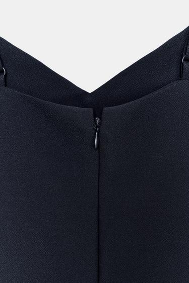 CREPE STRAPPY TOP - Navy blue by Zara - Image 7