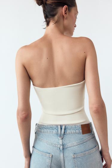 BODY BANDEAU STRETCH - Blanc cassé de Zara - Image 2