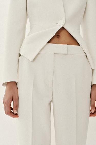 LOW-RISE STRAIGHT-LEG TROUSERS - Ecru by Zara - Image 3