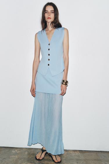 EFFEN TRICOT SPENCER-TOP - Middenblauw van Zara