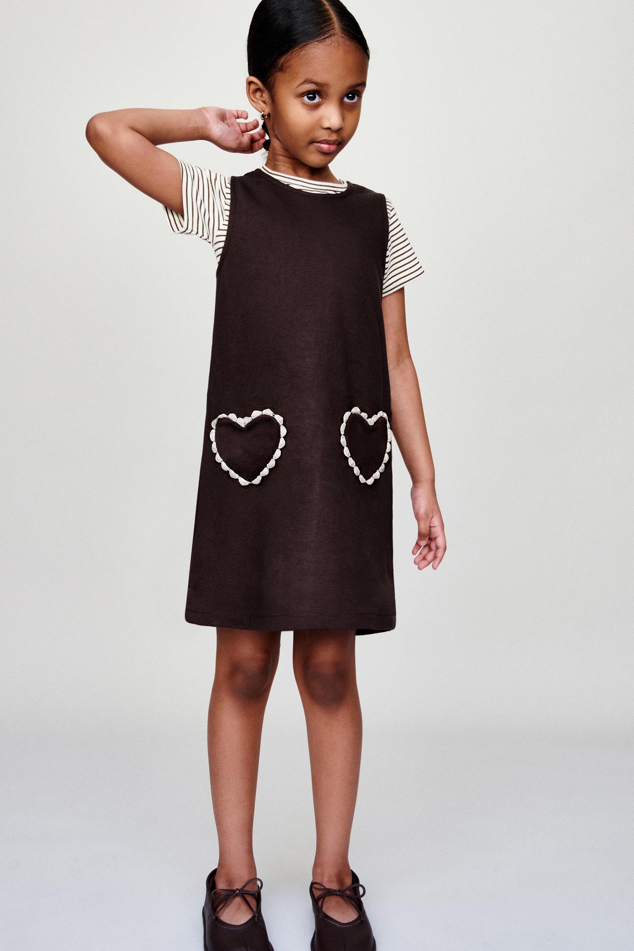 PONTE KNIT DRESS WITH HEART POCKETS - Pink | ZARA United States PONTE KNIT DRESS WITH HEART POCKETS - Pink | ZARA United States