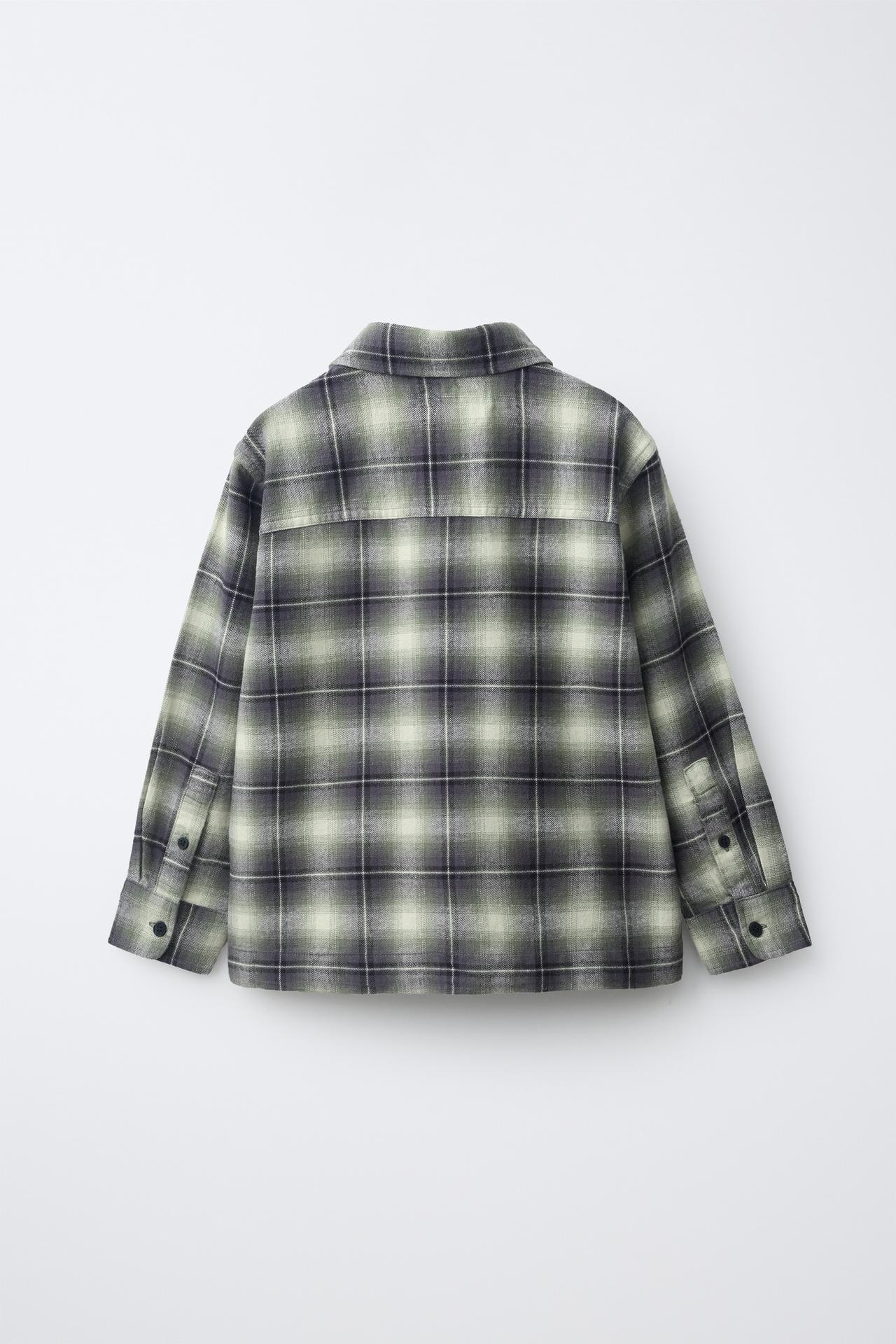 CHECK PRINT SHIRT — Navy blue