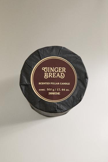 GINGERBREAD LARGE CYLINDRICAL SCENTED CANDLE - Red by Zara