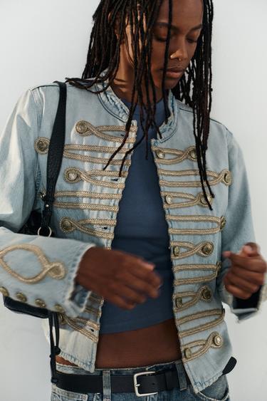 TRF BUTTONED DENIM JACKET - Light blue by Zara