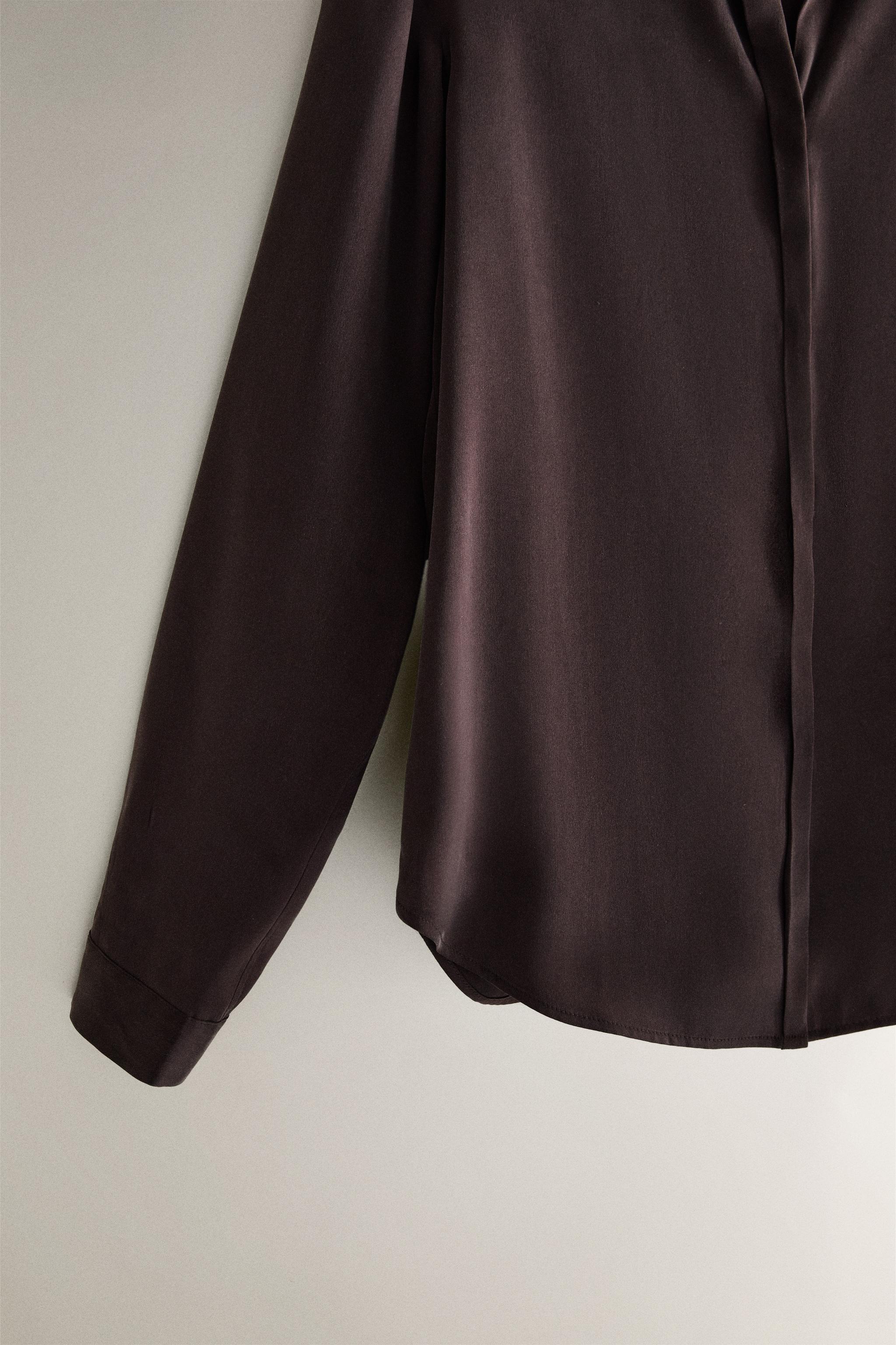 SILK SHIRT - Dark brown | ZARA United States