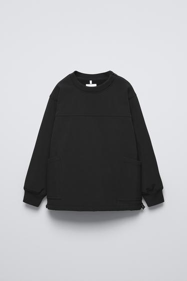 SUDADERA TÉCNICA PERCHADA - Negro de Zara - Imagen 0