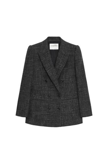 SOSHIOTSUKI X ZARA ウールダブルブレストブレザーグレーマールZaraのSOSHIOTSUKI X ZARA ウールダブルブレストブレザー - グレーマール
