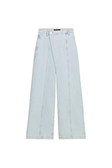 JEANS Z1975 TIRO BAJO CRUZADO - Azul claro de Zara