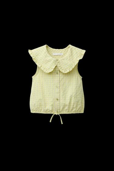 CHECK SHIRT WITH COLLARS - Lime by Zara - Image 0