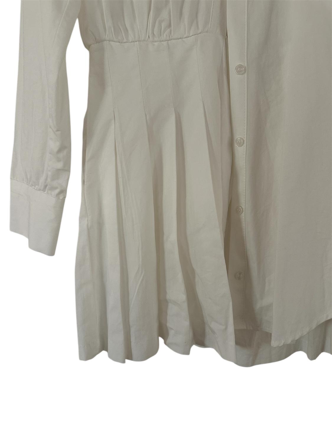 PLEATED SHIRT MINI DRESS - Image 4