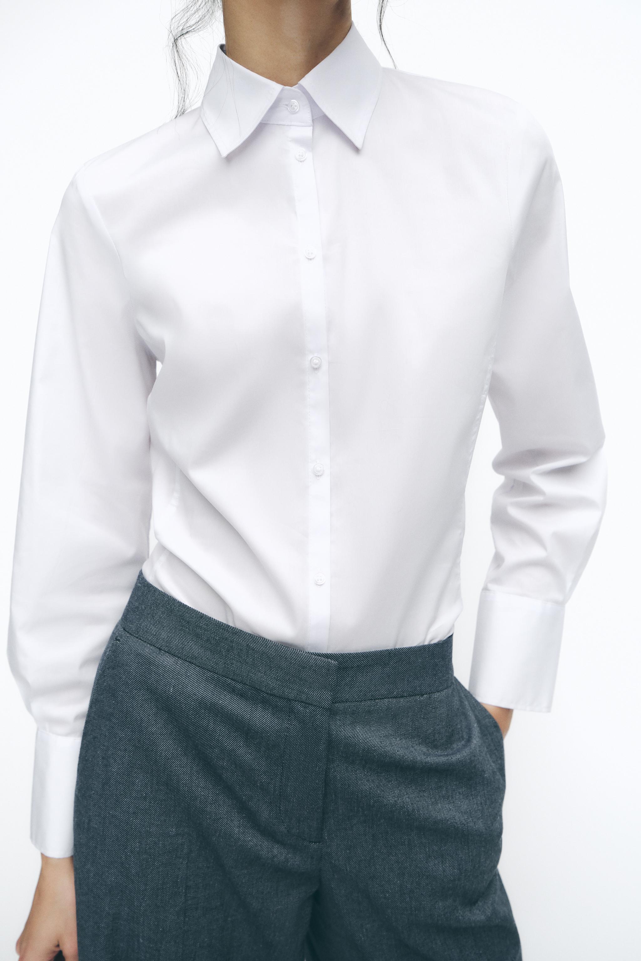 FITTED POPLIN SHIRT - White | ZARA United States