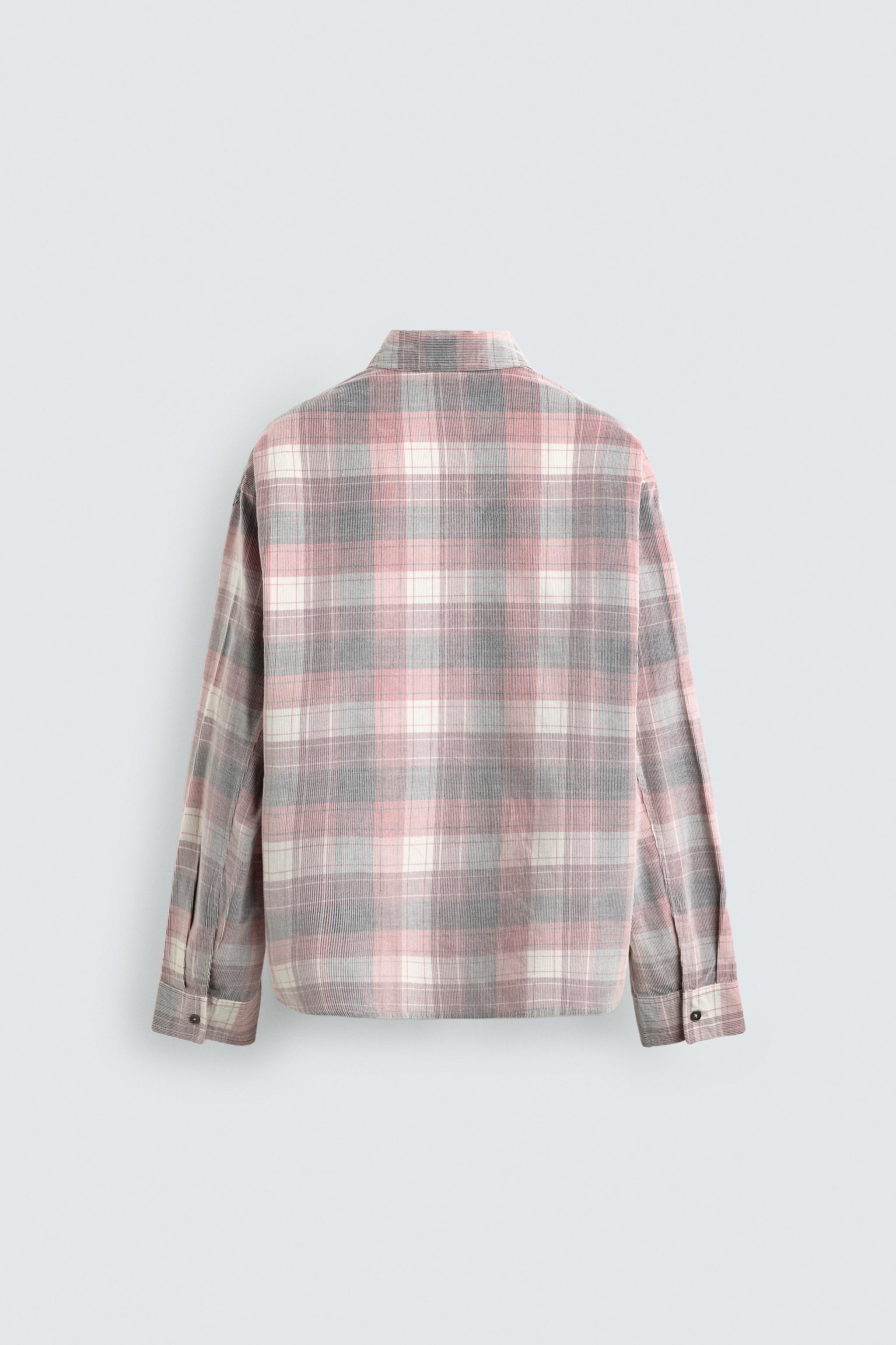 CHEMISE EN VELOURS CÔTELÉ À CARREAUX